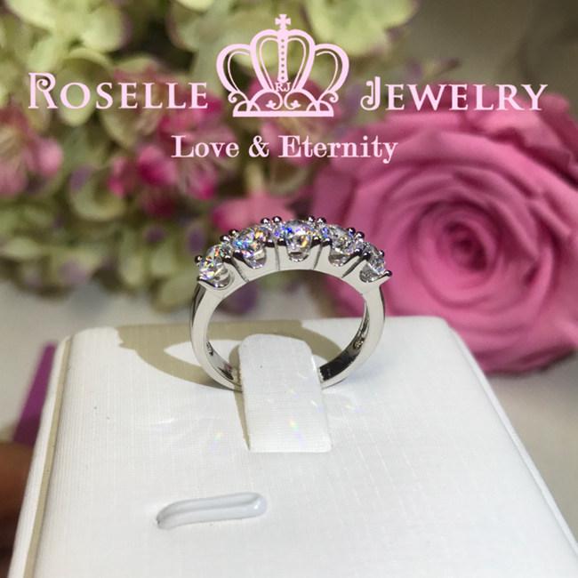 Five Stone Common Prong Wedding Ring - RH6 - Roselle Jewelry