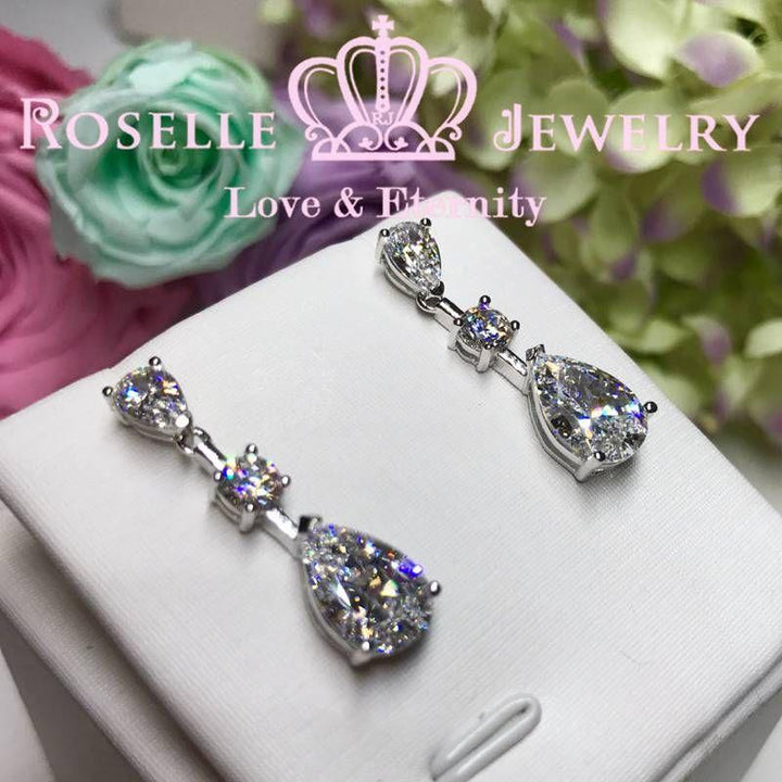 Pear Cut Drop Earrings - PE1 - Roselle Jewelry