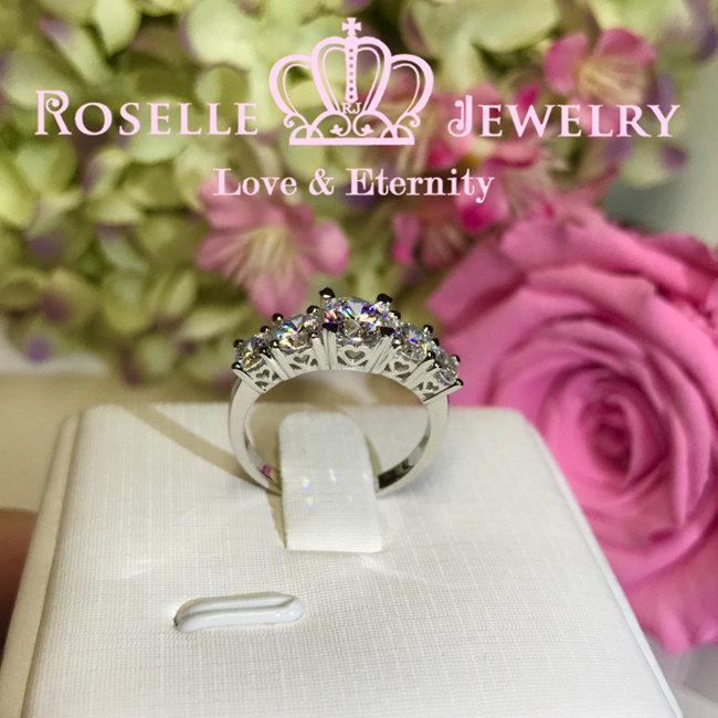 Five Stone Half Eternity Wedding Rings - RH5 - Roselle Jewelry