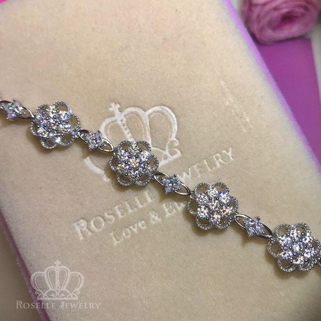 Floral Tennis Bracelet - BF1 - Roselle Jewelry