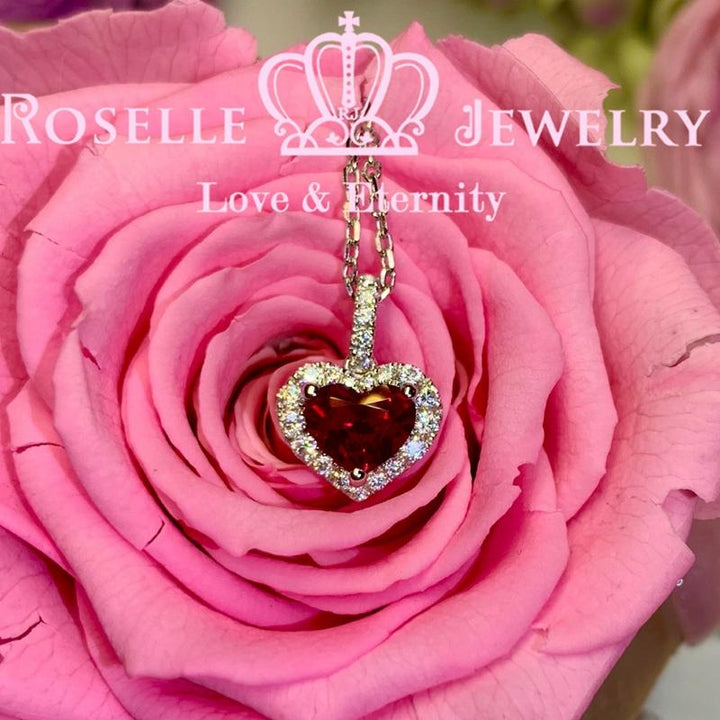 Halo Happy Heart Shape Drop Pendants - HC4 - Roselle Jewelry
