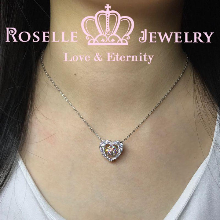 Heart Shpe Dancing Stone Pendants - CD8 - Roselle Jewelry