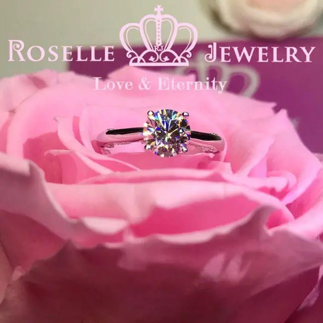 Vintage Four Prong Solitaire Engagement Ring - V26 - Roselle Jewelry