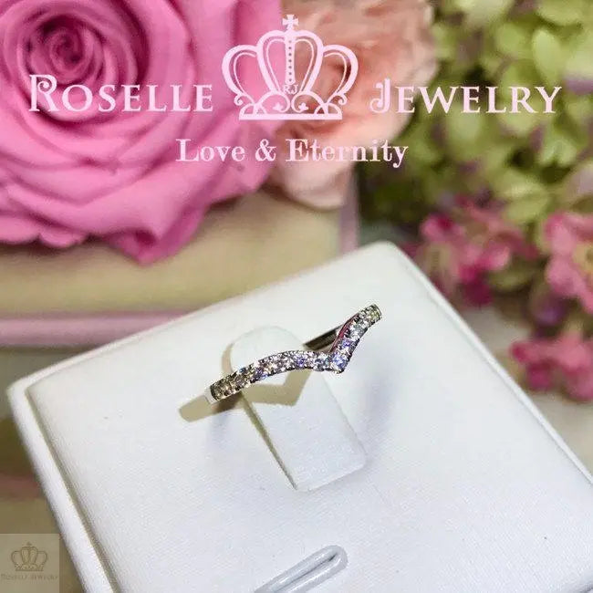 V Shape Half Eternity Ring - T7B - Roselle Jewelry