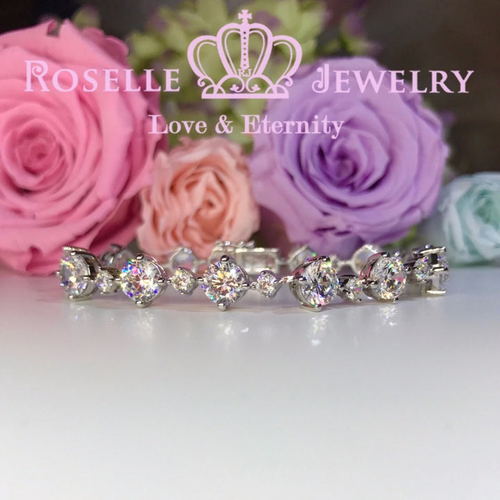 Cushion Cut & Brilliant Round Cut Bracelet - BC100 - Roselle Jewelry