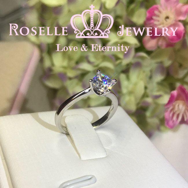 Princess Cut Solitaire Twist Engagement Ring - NS1 - Roselle Jewelry