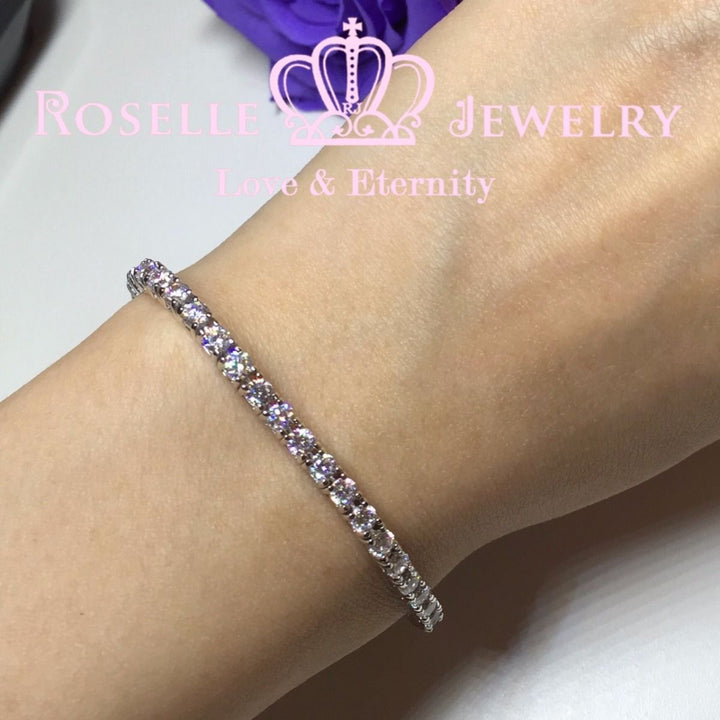 0.10CT Round Brilliant Cut Tennis Bracelet - B10 - Roselle Jewelry