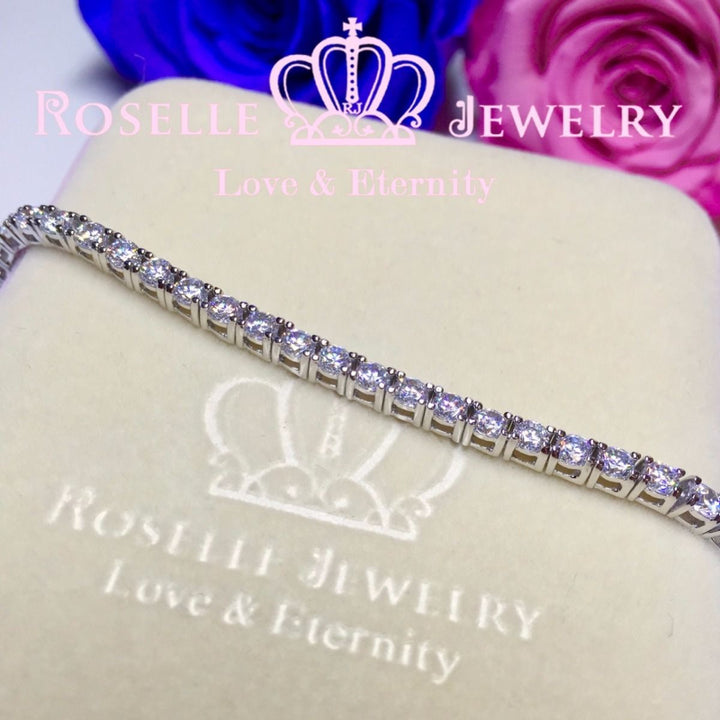 0.10CT Round Brilliant Cut Tennis Bracelet - B10 - Roselle Jewelry