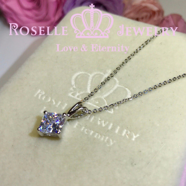 Princess Cut Solitaire Pendants - SC2 - Roselle Jewelry