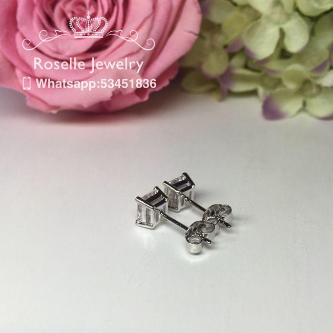 Princess Cut Stud Earrings - PS1 - Roselle Jewelry