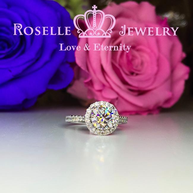 Halo Engagement Ring - V12 - Roselle Jewelry