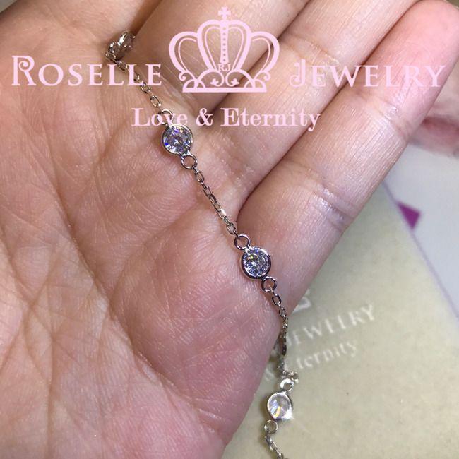 Six Stone Bezel Chain Bracelet - B023 - Roselle Jewelry