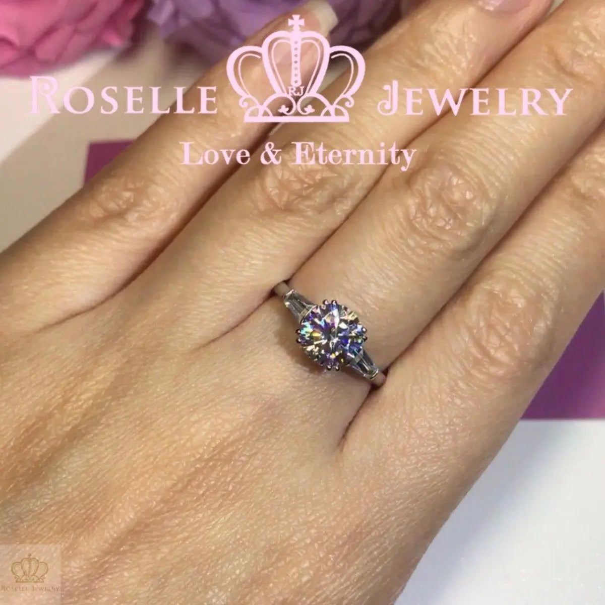 Three Stone Engagement Rings - T16 - Roselle Jewelry