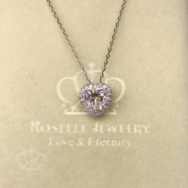 Halo Heart Shape Drop Pendants - HC2 - Roselle Jewelry