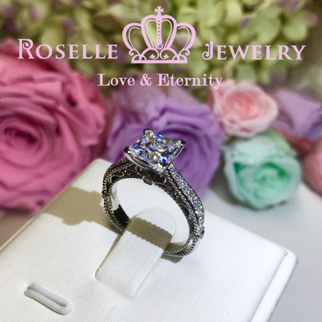Princess Cut Vintage Engagement Ring - V15 - Roselle Jewelry