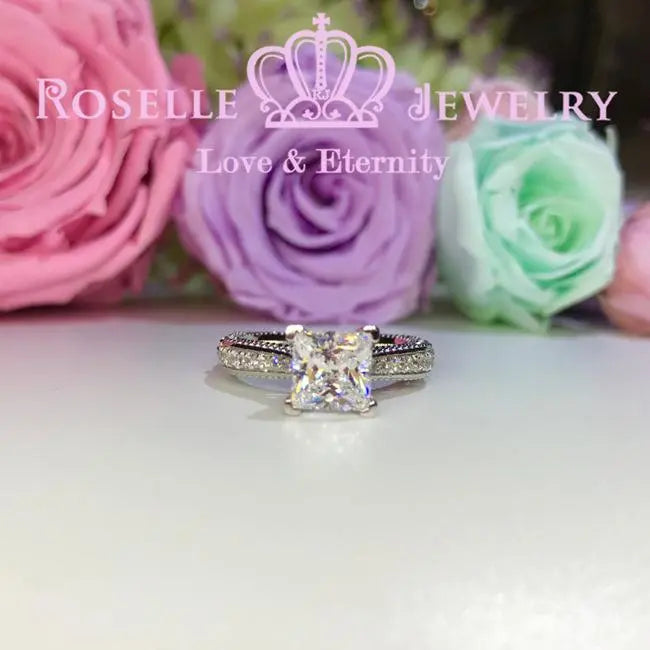 Princess Cut Vintage Engagement Ring - V15 - Roselle Jewelry