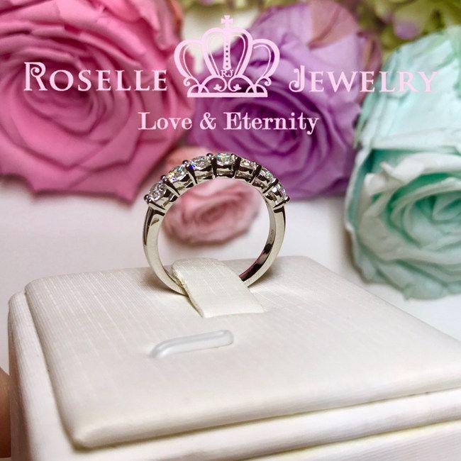 Seven Stone Common Prong Wedding Ring - BA10 - Roselle Jewelry