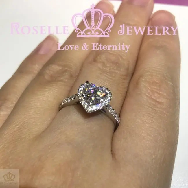 Heart Shape Halo Engagement Ring - VH2 - Roselle Jewelry