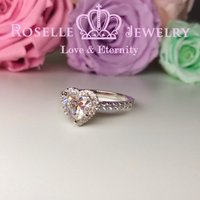 Heart Shape Halo Engagement Ring - VH2 - Roselle Jewelry
