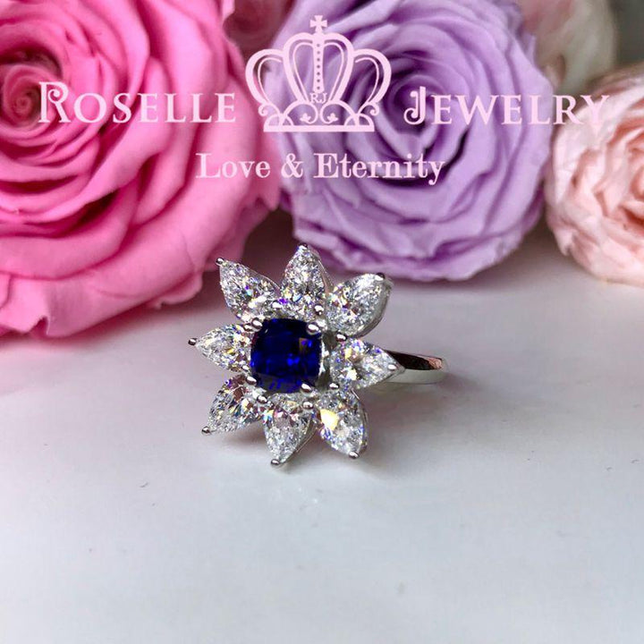 Lab Grown Sapphire Floral Fashion Ring - SS2 - Roselle Jewelry