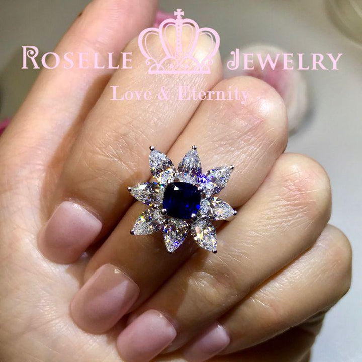 Lab Grown Sapphire Floral Fashion Ring - SS2 - Roselle Jewelry