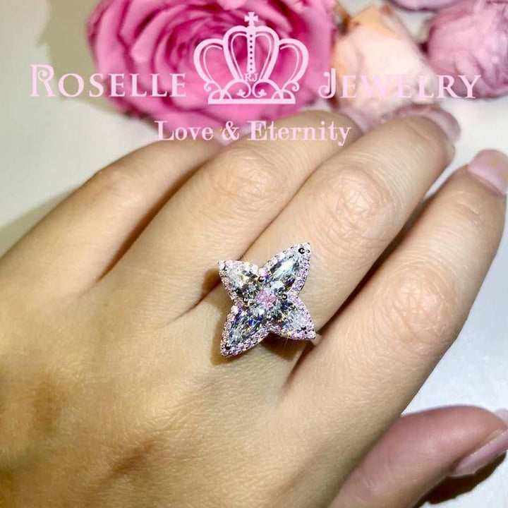 Pear Shape Pink Star Engagement Ring - TP2 - Roselle Jewelry