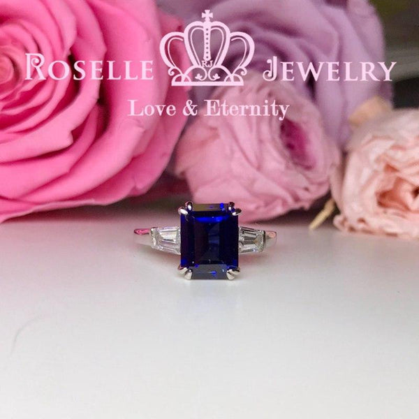 Lab Grown Sapphire Three Stone Engagement Rings - TS2 - Roselle Jewelry