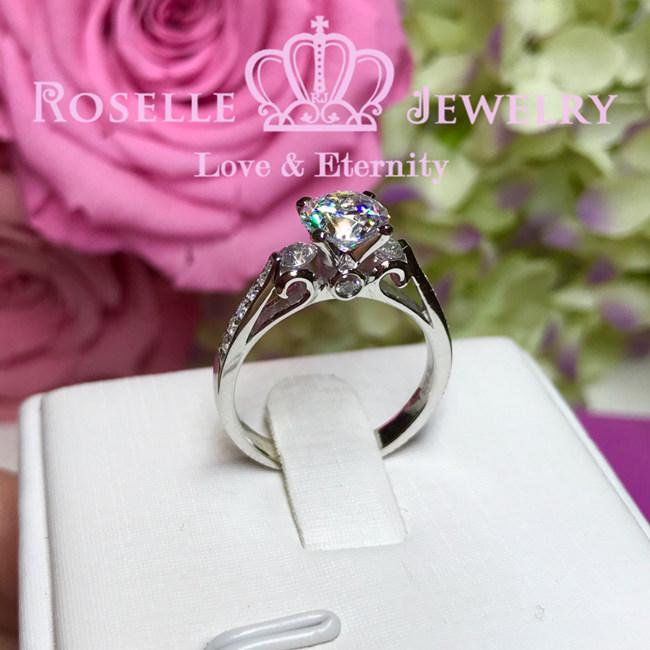 Vintage Side Stone Engagement Ring - V1 - Roselle Jewelry