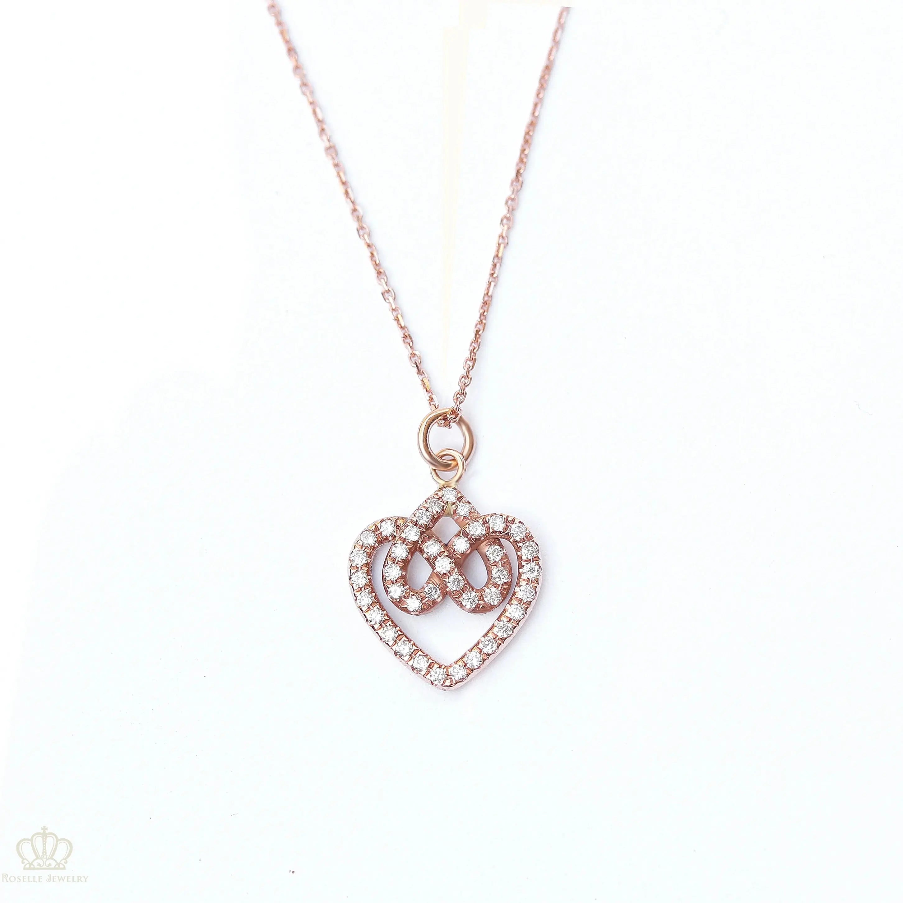 INFINITY HEARTS LOCK KNOT DIAMOND PENDANT [pre order] - SN003 - Roselle Jewelry