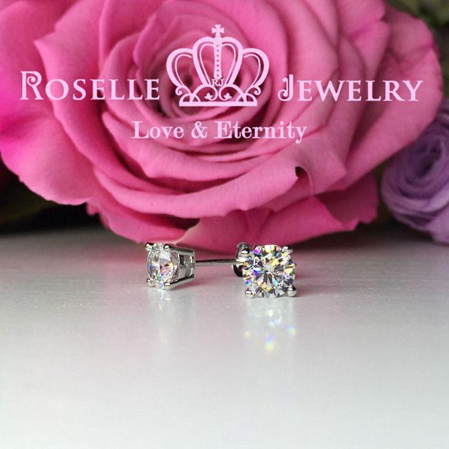 Four Prong Stud Earrings - R60 - Roselle Jewelry