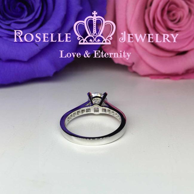 Four Prong Side Stone Engagement Ring - T5 - Roselle Jewelry