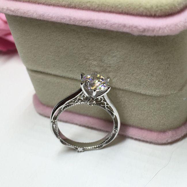 Six Prong Vintage Solitaire Engagement Ring - V14 - Roselle Jewelry